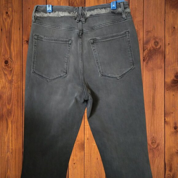 GOOD AMERICAN Women's Size 4/27 Black Good Curve Skinny Crop Denim Jeans Fray - Picture 6 of 7